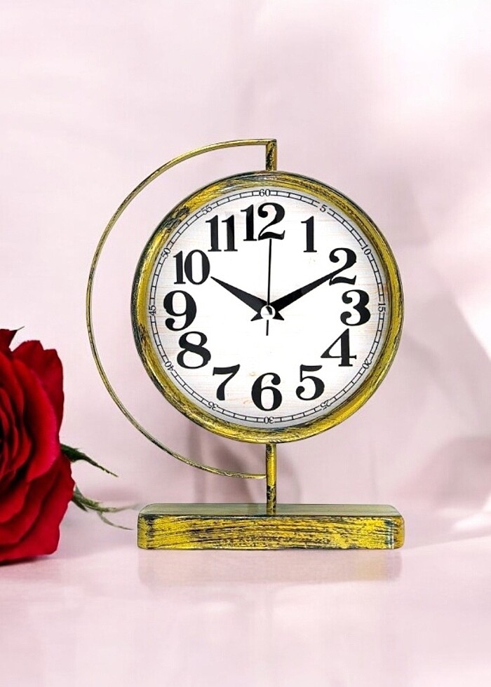 Gold metal masa saati modern tasarım - Görsel 4