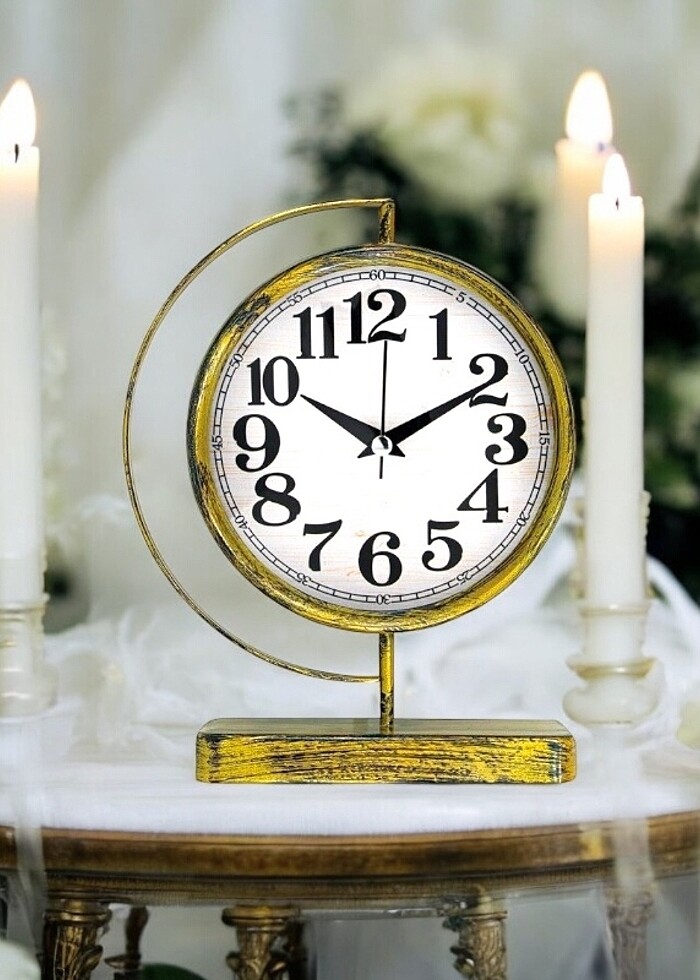 Gold metal masa saati modern tasarım - Görsel 2