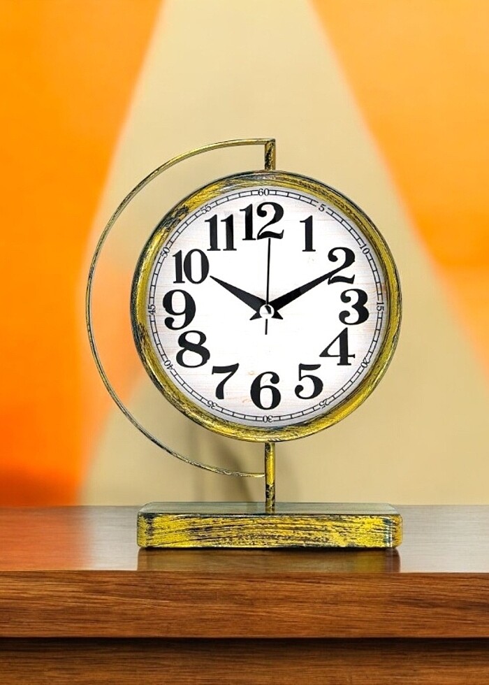 Gold metal masa saati modern tasarım - Görsel 5