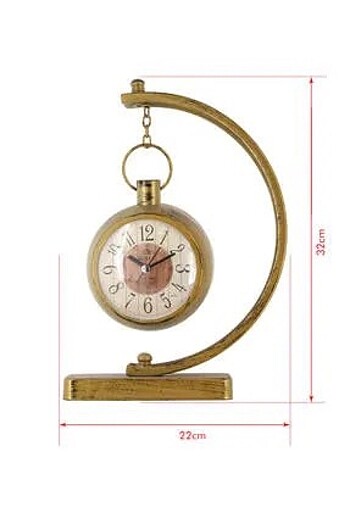 Gold metal masa saati - Görsel 7