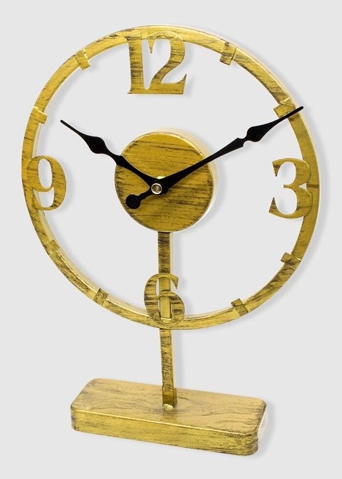 Gold metal masa saati - Görsel 5