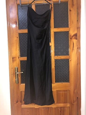 Siyah saten elbise - Görsel 2