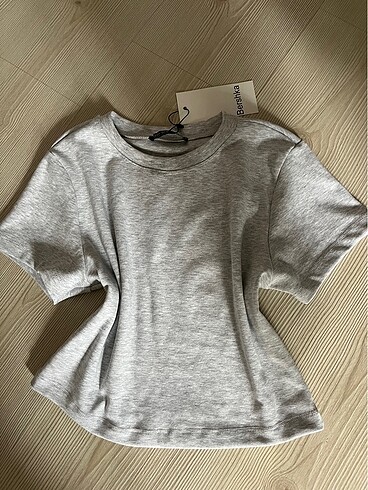 Bershka gri crop top