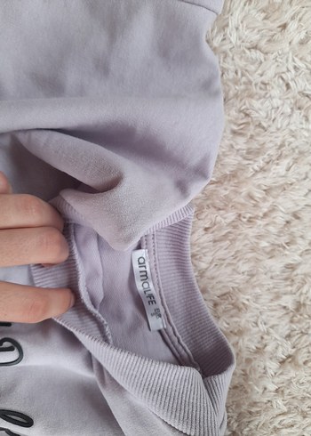 s Beden gri Renk Lila Kadın Mini Sweatshirt