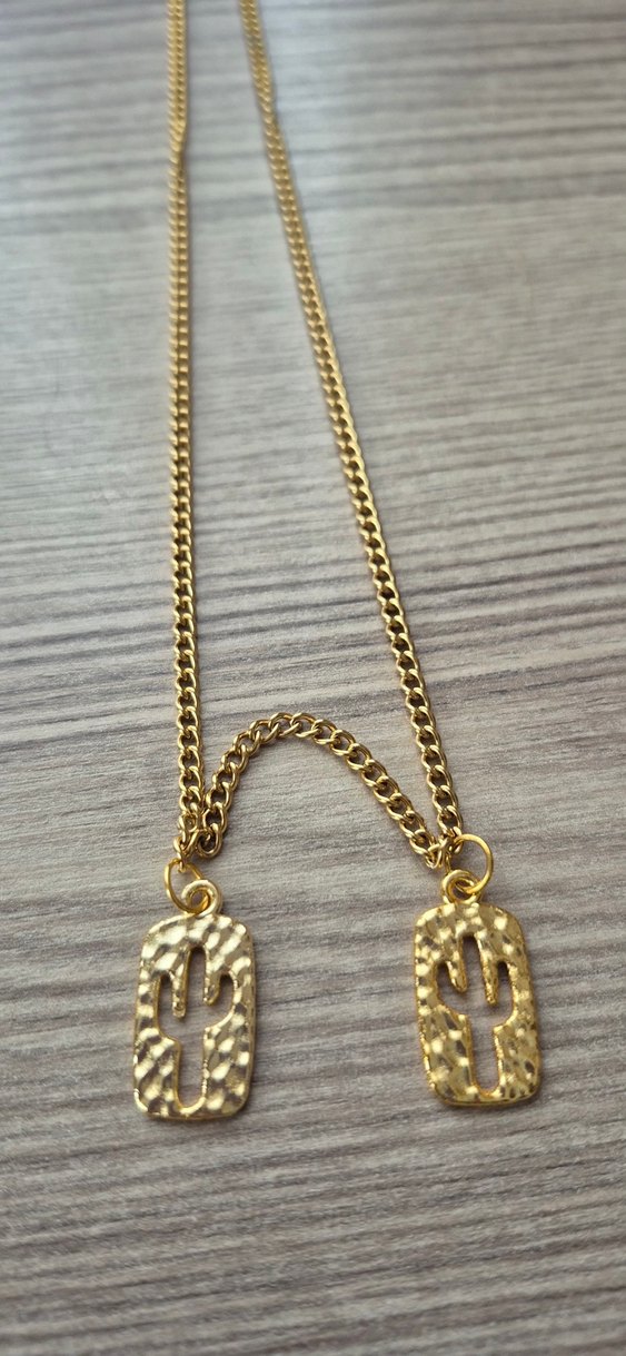 Altın Renk Kaktüs Kolye - Görsel 2