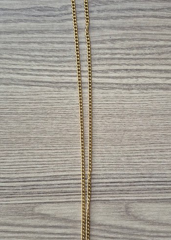 Altın Renk Zincir Detaylı Midi Kolye - Görsel 2