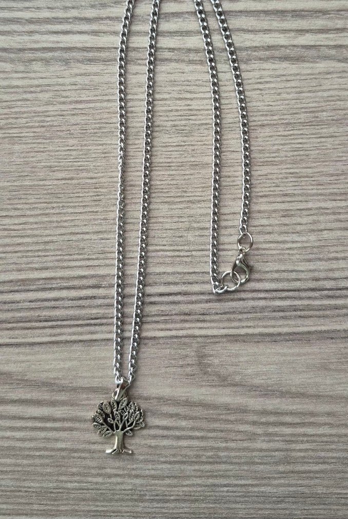 Gri Hayat Ağacı Kolye - Görsel 2