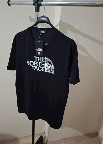 xl Beden The North Face Marka Etiketli Siyah Baskılı Erkek Tişört
