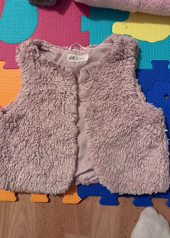 H&m Kız Çocuk Gri Kürk Detaylı Yelek - Görsel 2