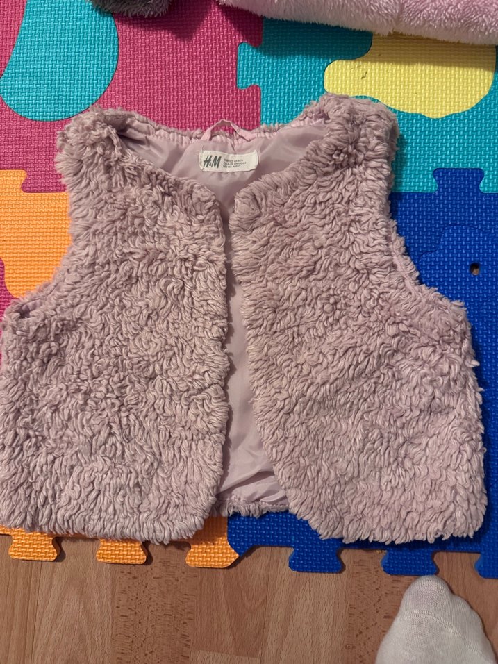 H&m Kız Çocuk Gri Kürk Detaylı Yelek - Görsel 2