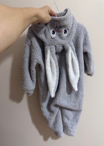 Gri Peluş Erkek Bebek Tulumu marka:bebesev 2-3yaş - Görsel 2