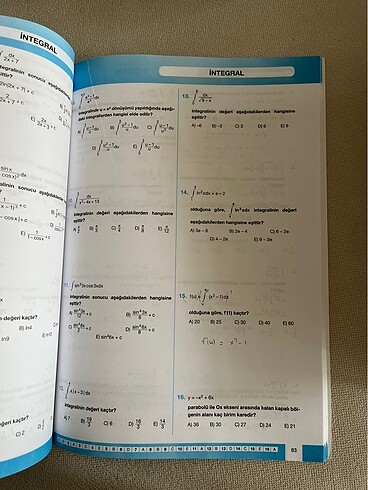 Palme Yayıncılık Matematik İntegral Modülü