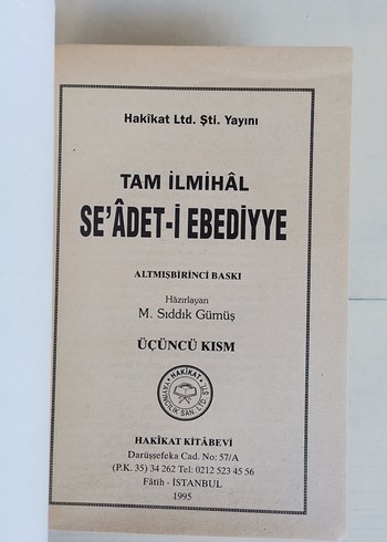 Beden Tam İlmihal - Seadet-i Ebediyye Seti (3 Cilt)