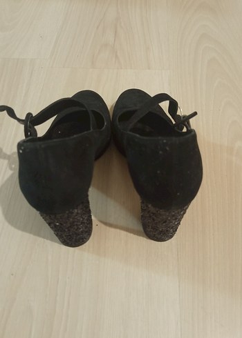 Siyah Süet Stiletto Topuklu Kadın Ayakkabı - Görsel 4