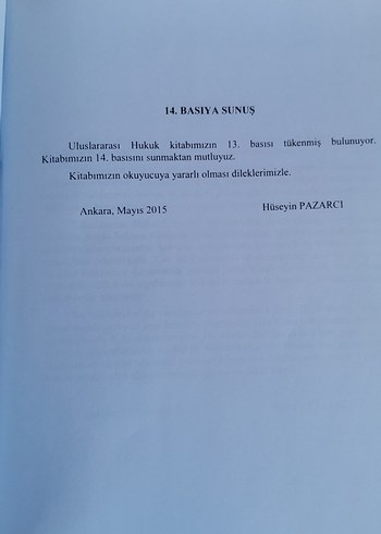  Beden Uluslararası Hukuk - Prof. Dr. Hüseyin Pazarcı
