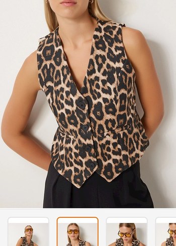 Trendyol & Milla Leopar Desenli Kolsuz Bluz