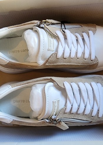 Beyaz Süet Kadın Sneakers Wedge Topuklu - Görsel 4