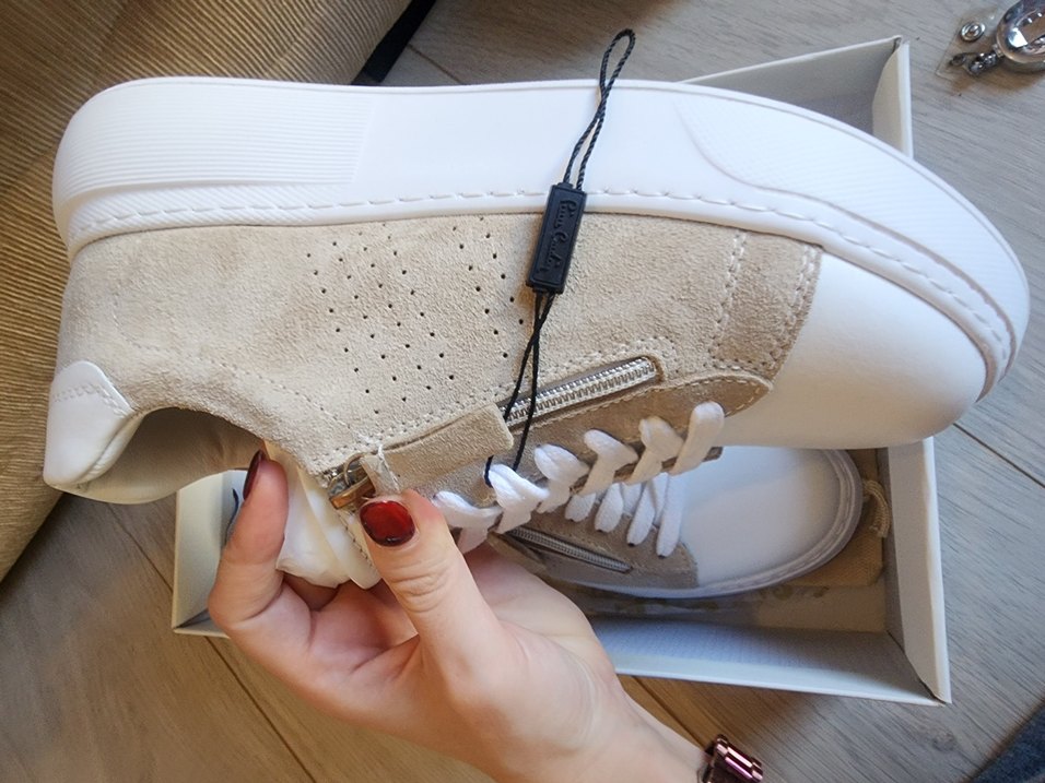 Beyaz Süet Kadın Sneakers Wedge Topuklu - Görsel 3