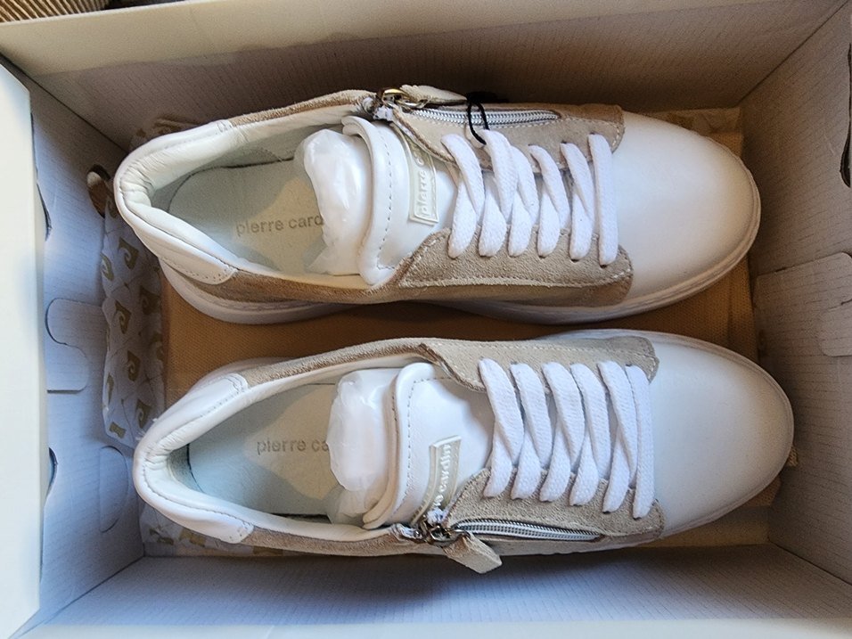 Beyaz Süet Kadın Sneakers Wedge Topuklu - Görsel 4