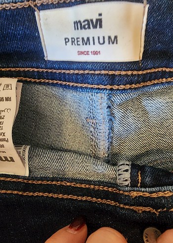 Kadın Parlak Mavi Denim Kemerli Jean - Görsel 3