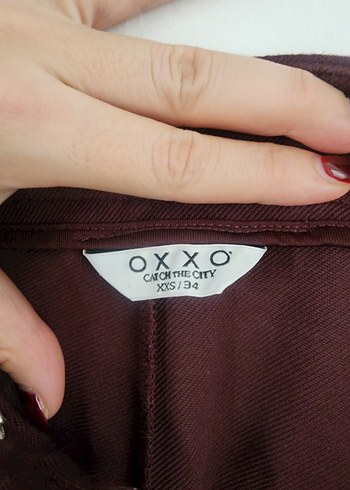 Bordo Süet Düğmeli Kısa Kadın Ceket ve pantolon takım - Görsel 6