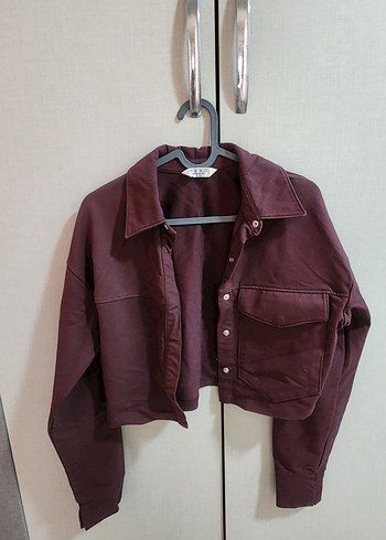 Bordo Süet Düğmeli Kısa Kadın Ceket ve pantolon takım - Görsel 3