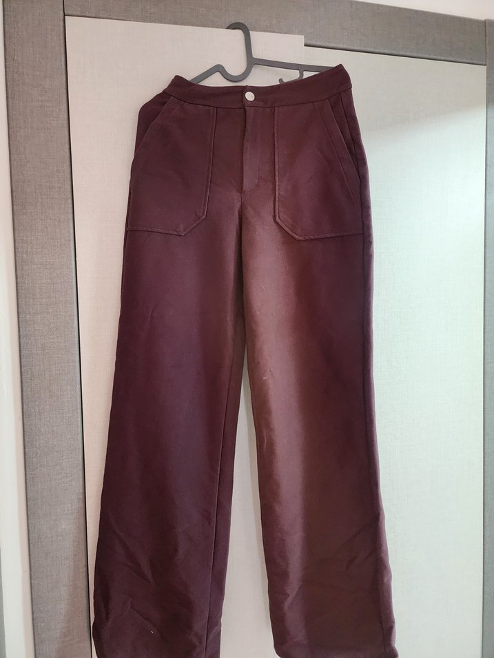 Bordo Süet Düğmeli Kısa Kadın Ceket ve pantolon takım - Görsel 5