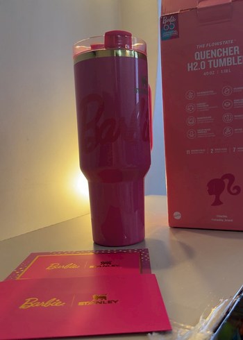 Parlak Pembe Barbie Termos Bardak - Görsel 2