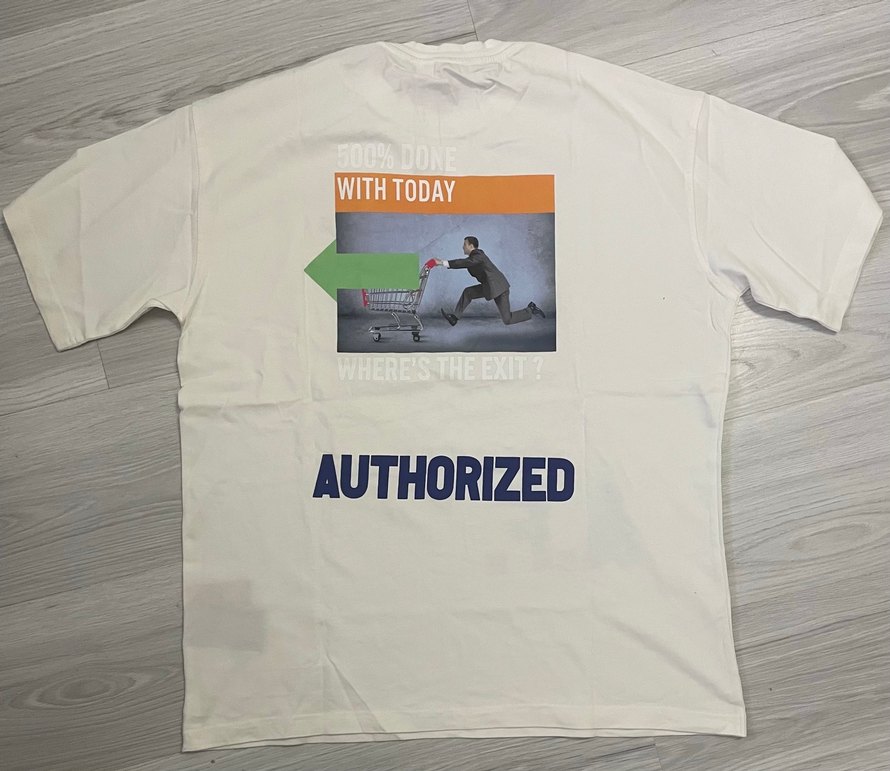 Beyaz Baskılı Erkek Tişört - Görsel 2