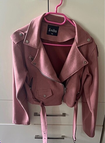 vintage pembe süet ceket