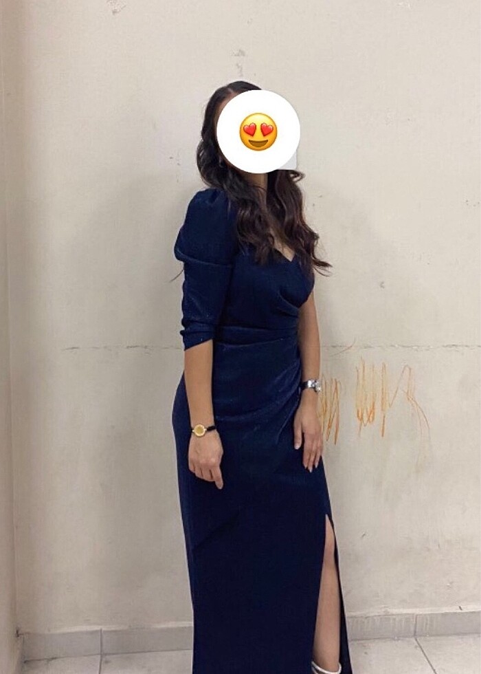 Lacivert abiye - Görsel 2