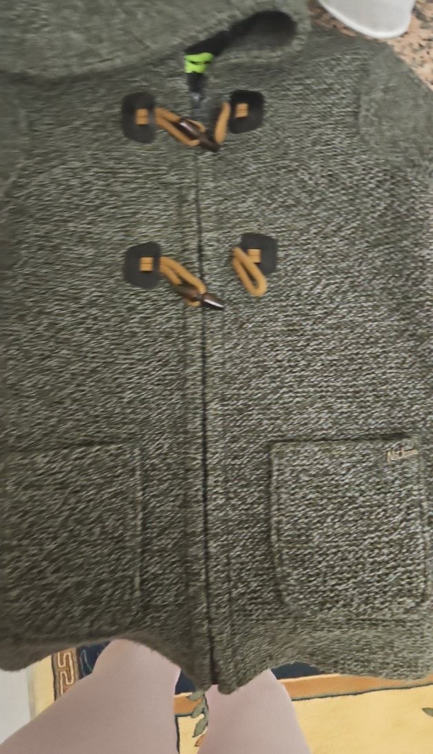 Kapüşonlu Erkek Çocuk Gri Triko Kaban - Görsel 5