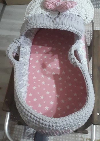 BabyJem Nakışlı Pembe Örgü Bebek taşıma