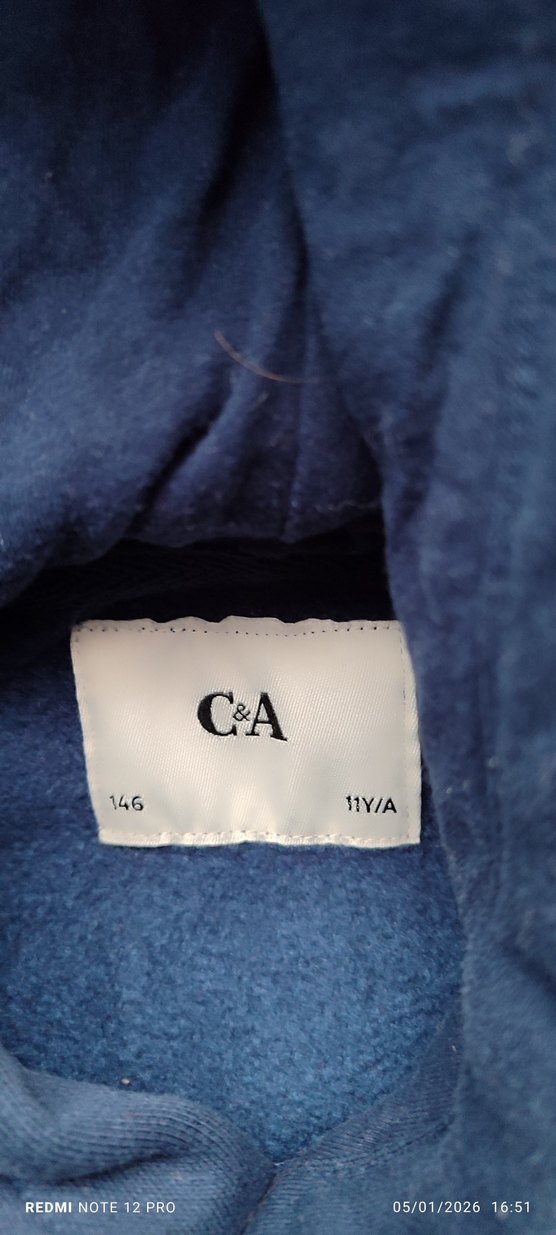 erkek  çocuk Mavi Kapüşonlu Sweatshirt - Görsel 2