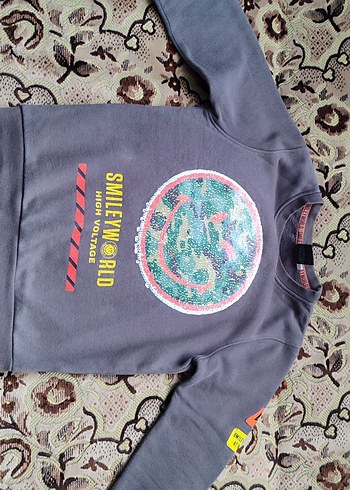 Payet Detaylı Gri Erkek Sweatshirt - Görsel 6