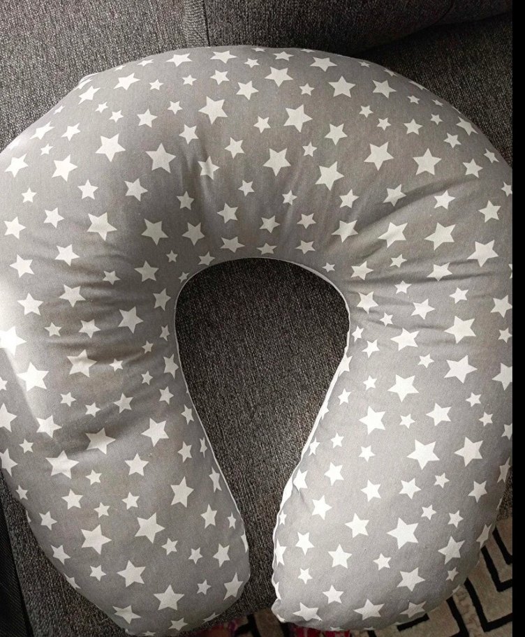 Yıldız Desenli Gri Emzirme ve Hamile Yastığı - Görsel 2