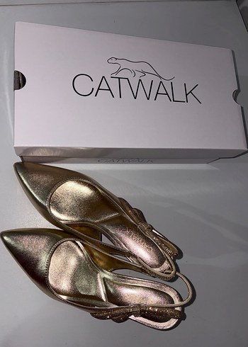 Altın Renkli gold topuklu ayakkabı kısa ince topuklu - Görsel 8