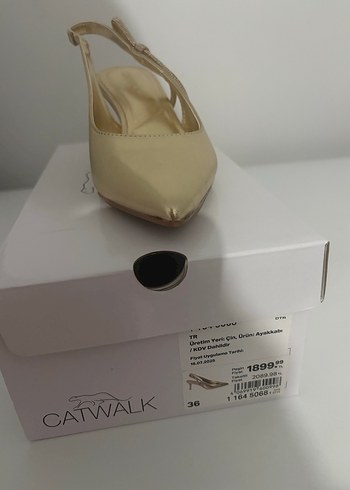 Altın Renkli gold topuklu ayakkabı kısa ince topuklu - Görsel 2