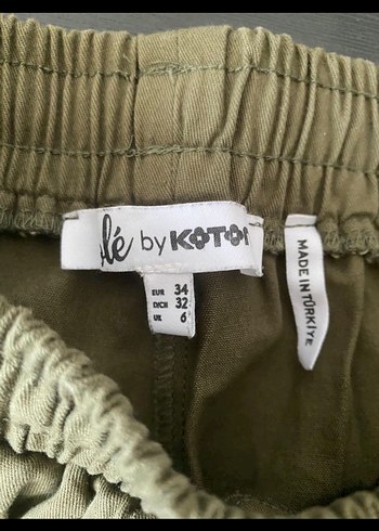 34 Beden Kadın Haki Bel Detaylı Kargo Pantolon