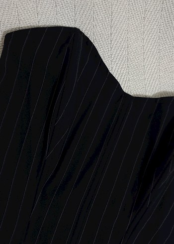 Siyah Çizgili Özel Dikim Straplez Korse - Görsel 4