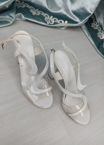 39 Beden Beyaz Stiletto Topuklu Kadın Abiye Ayakkabı