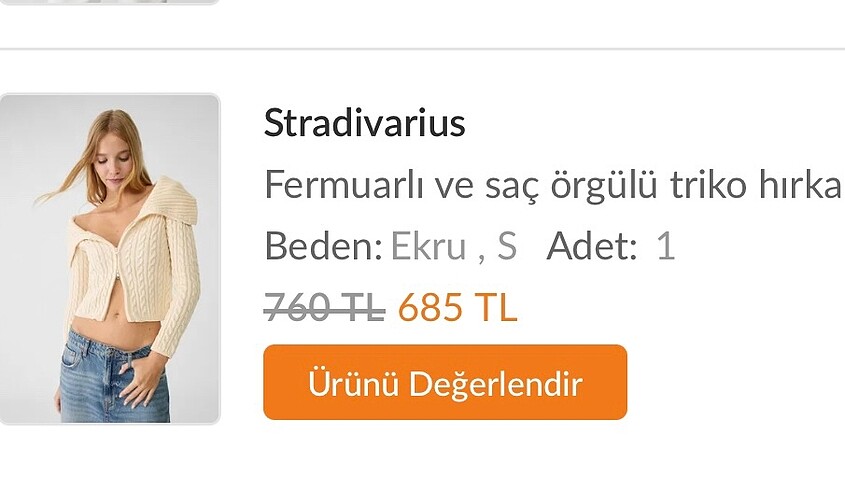 s Beden Stradivarius hırka