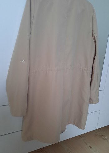 Bej Midi Kadın Trençkot Düğmeli - Görsel 4