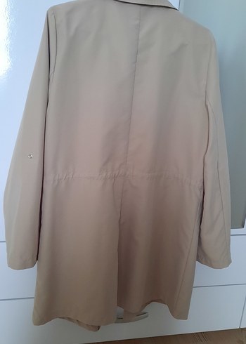 Bej Midi Kadın Trençkot Düğmeli - Görsel 3