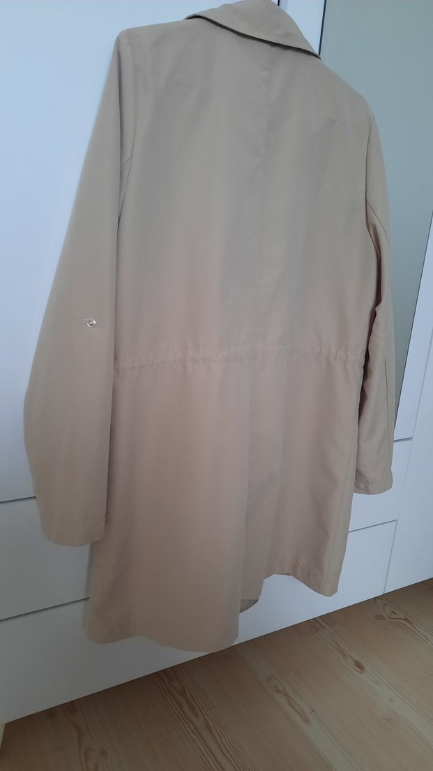 Bej Midi Kadın Trençkot Düğmeli - Görsel 4