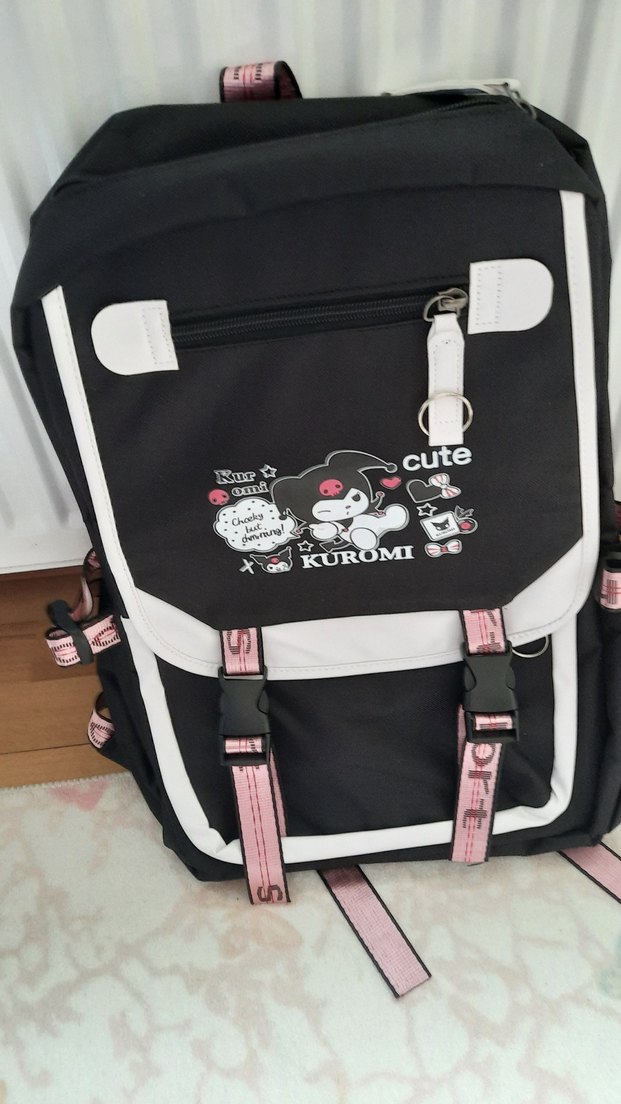Kuromi Baskılı Siyah Çocuk Okul Çantası - Görsel 3