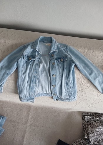 Düğmeli Mavi Kız çocuk Denim Ceket - Görsel 2
