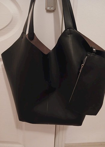  Beden Kadın Siyah Deri Minimalist Çanta