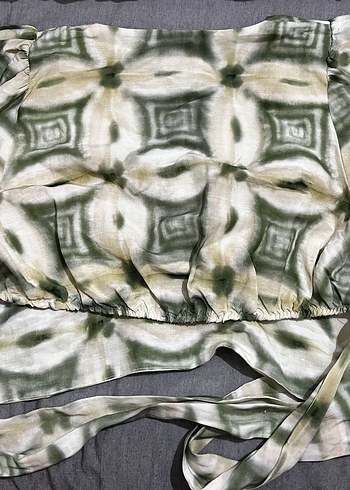 ADL Bohem Yeşil Bağlamalı V Yaka Bluz - Görsel 3