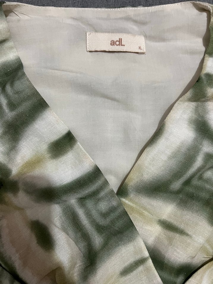 ADL Bohem Yeşil Bağlamalı V Yaka Bluz - Görsel 2